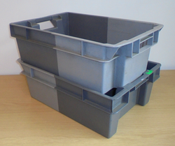 10 x Used Grey Stack and Nest Euro Container 600x400x195mm H