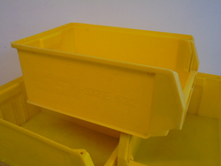 5x Used Size 7 Yellow Storage Louvre Bin 500x300x200mm H